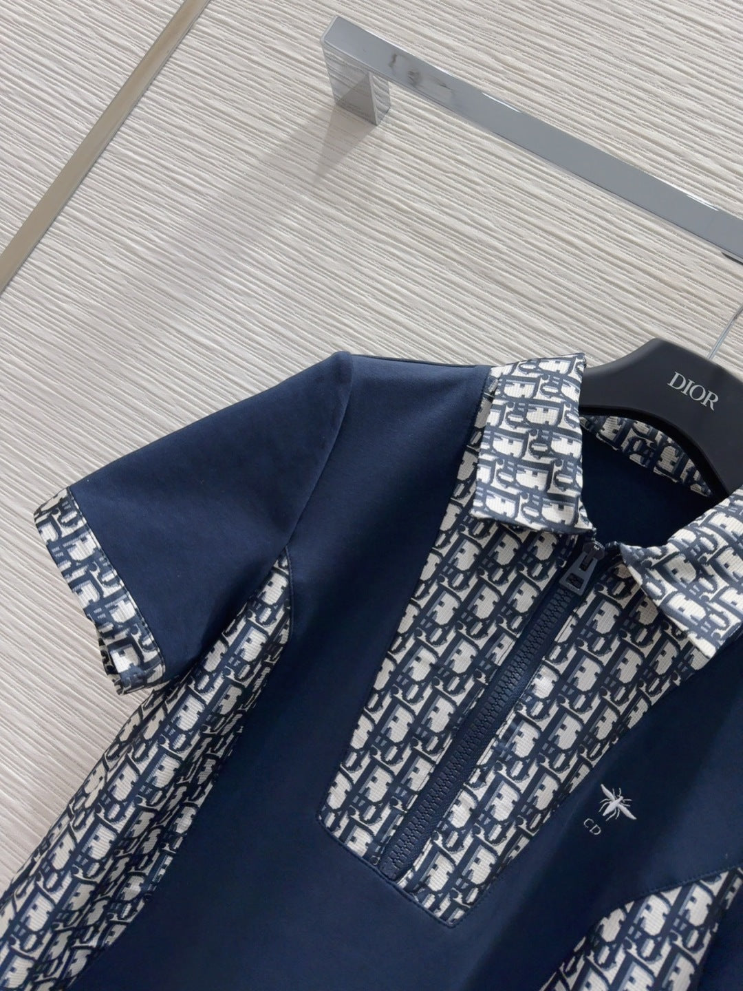 CD 25 Monogram Dress Blue mix Beige Polyester