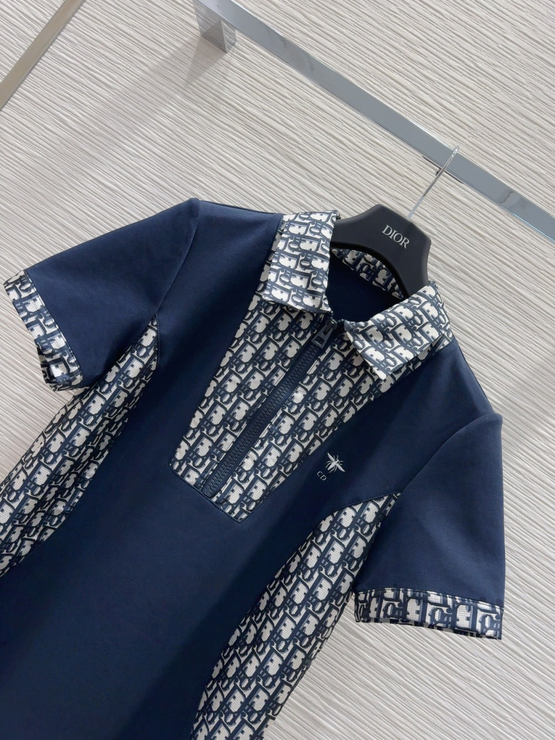 CD 25 Monogram Dress Blue mix Beige Polyester