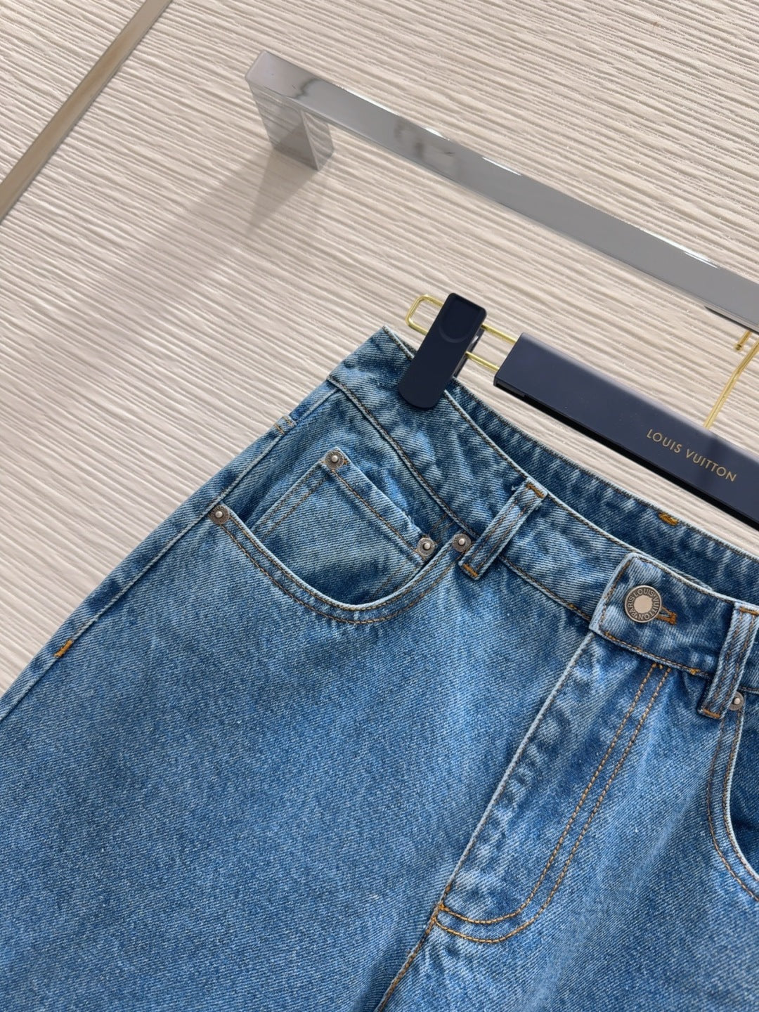 LV 25 Skinny Jeans Blue Cotton