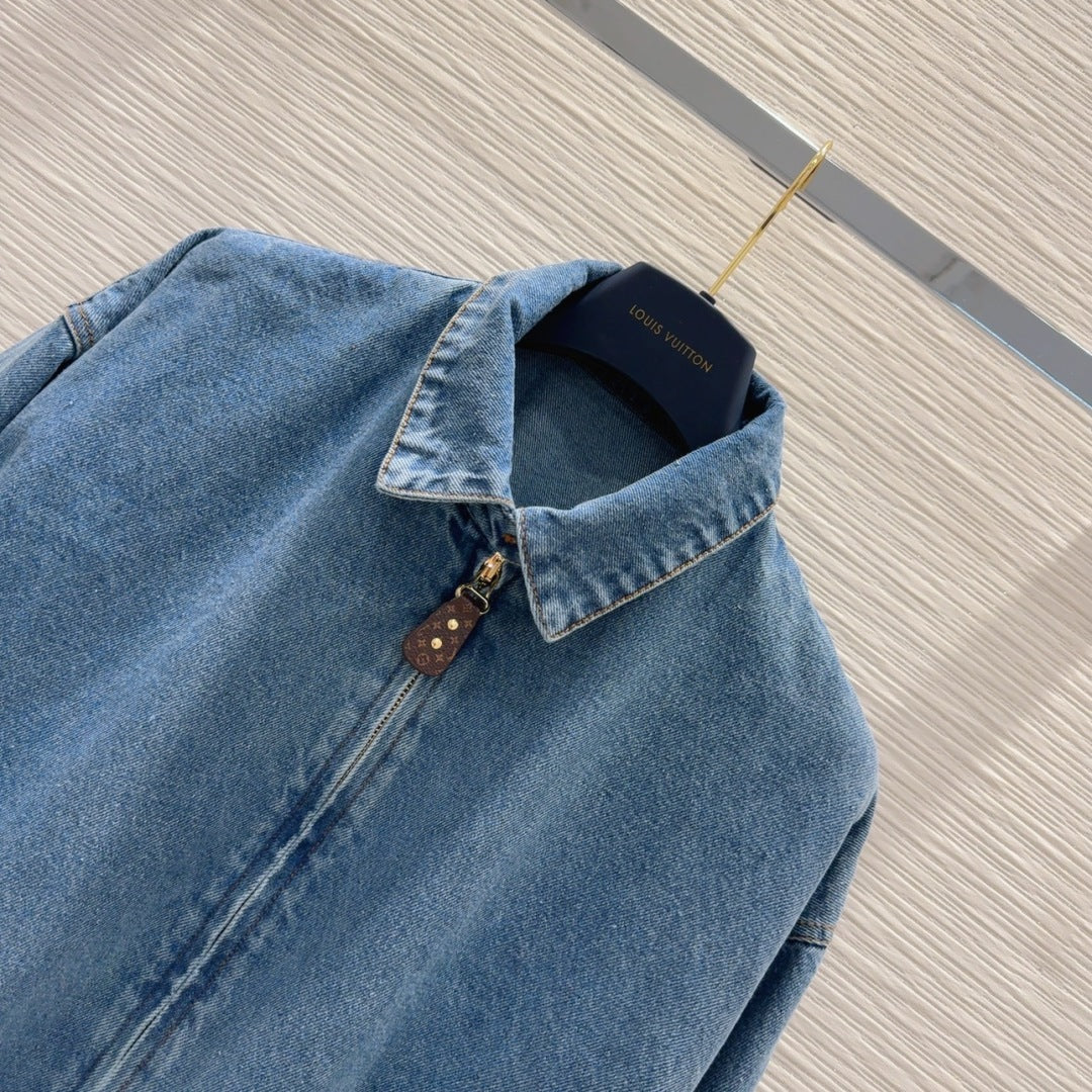 LV 25 Simple Denim Jacket Blue Cotton
