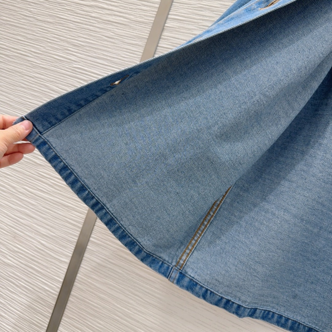 LV 25 Short Sleeve Denim jacket Blue Cotton