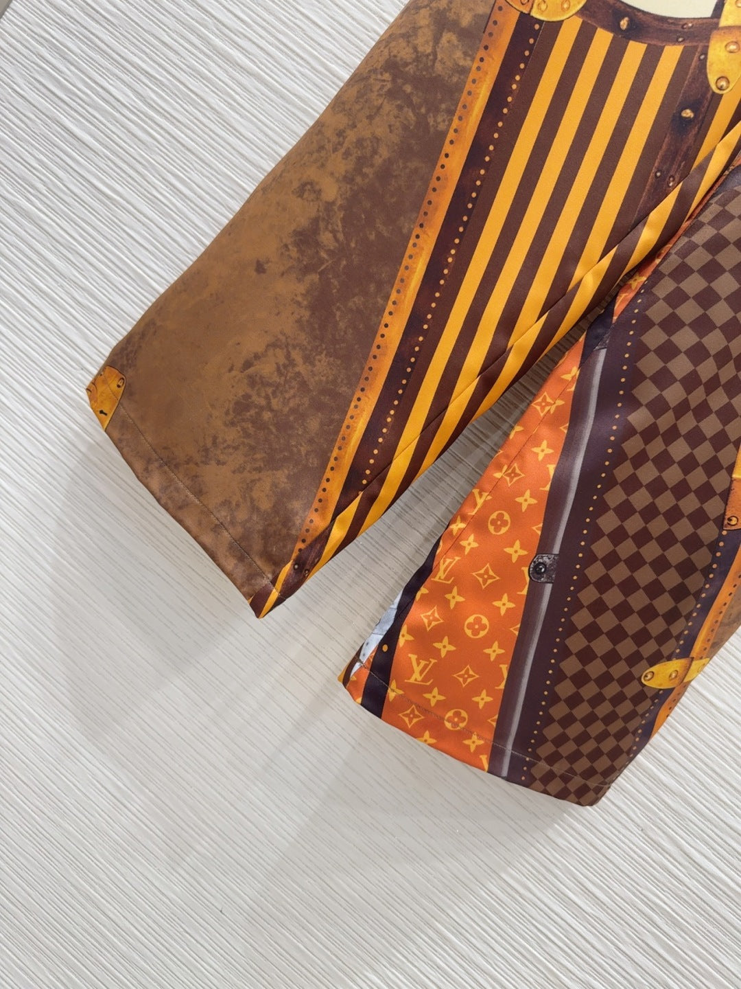 LV 25 Retro Elegant Trousers Multicolor Polyester