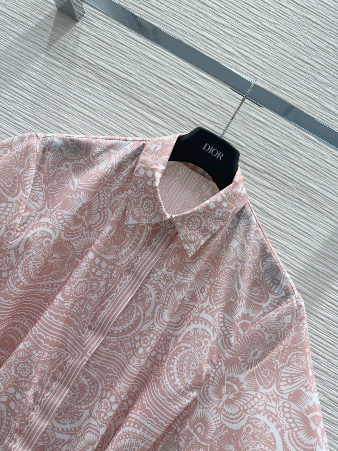 CD 2025 Floral Short Dress Pink Cotton