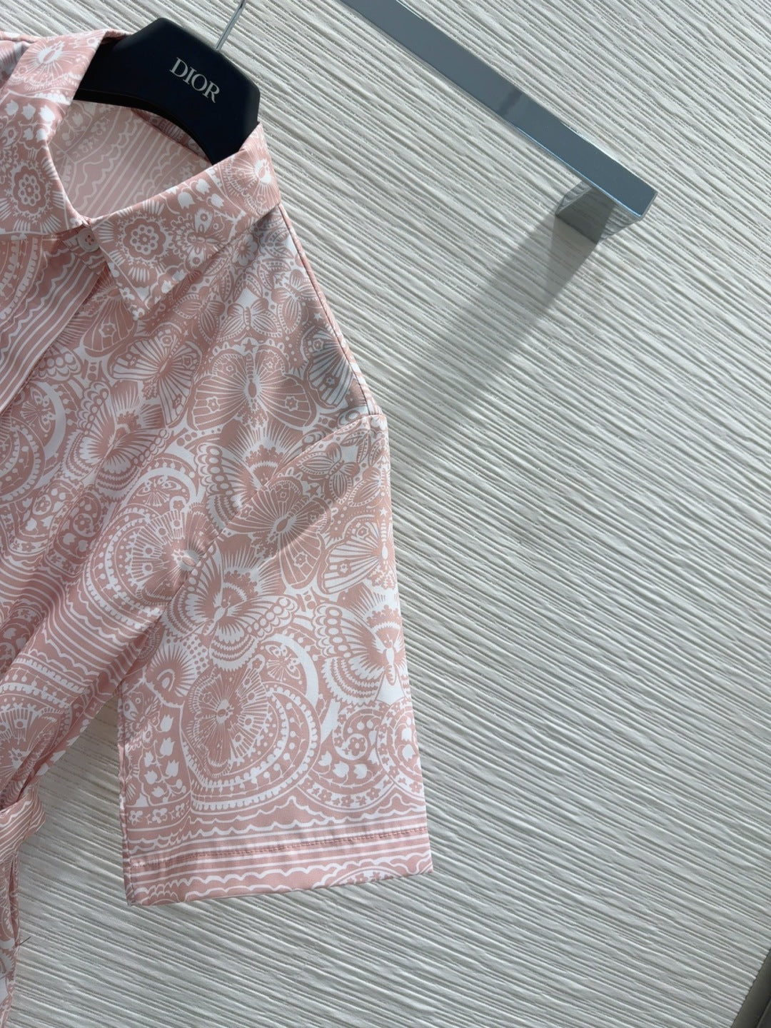 CD 2025 Floral Short Dress Pink Cotton