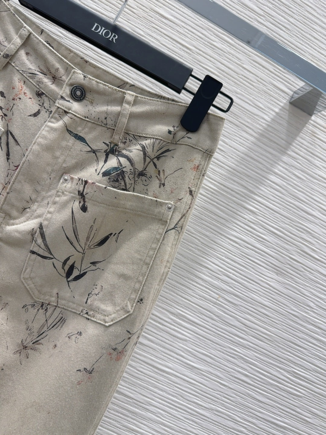 CD 25 Ink And Floral Pant Beige Cotton