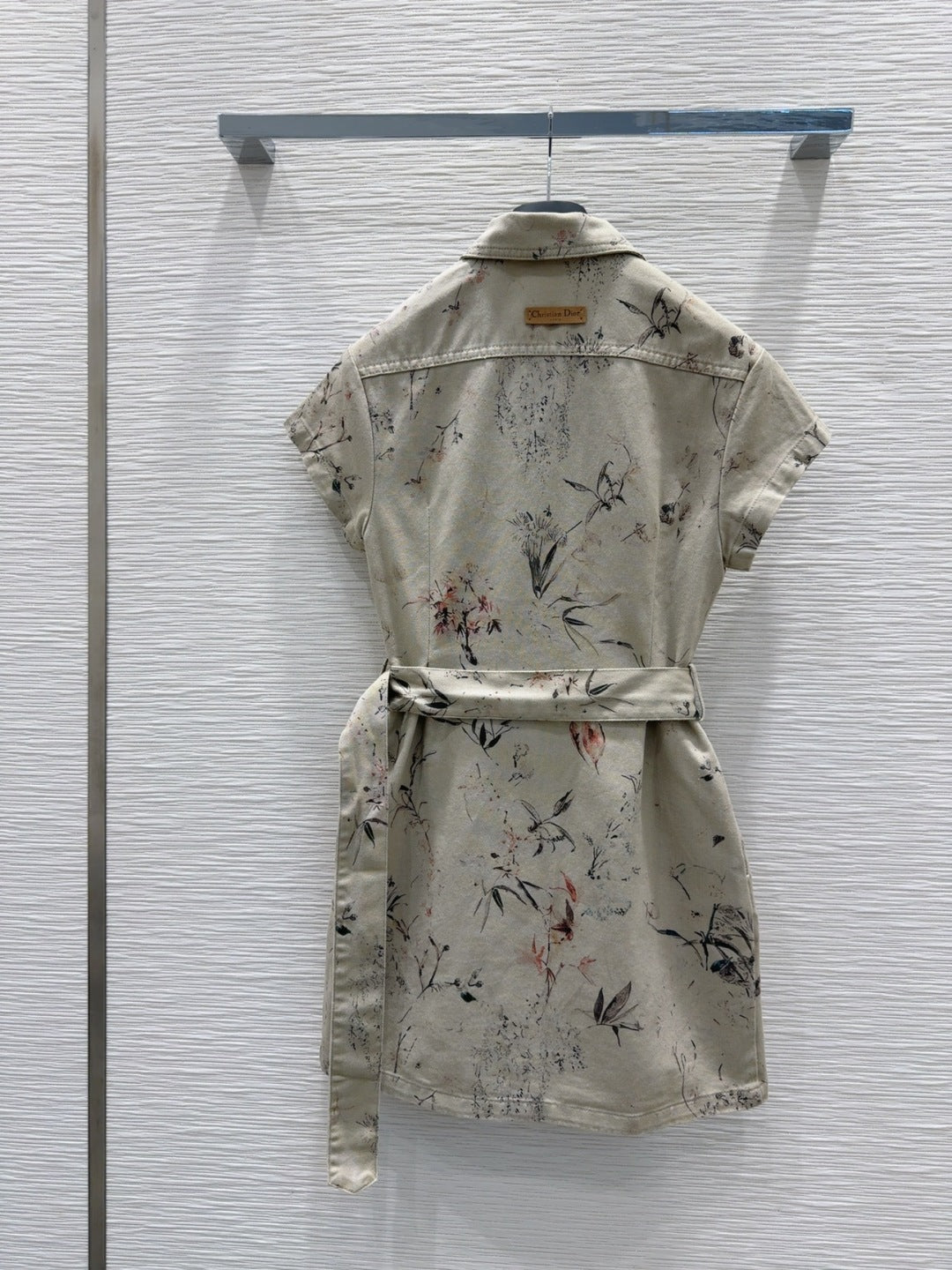 CD 25 Ink And Floral Dress Beige Cotton