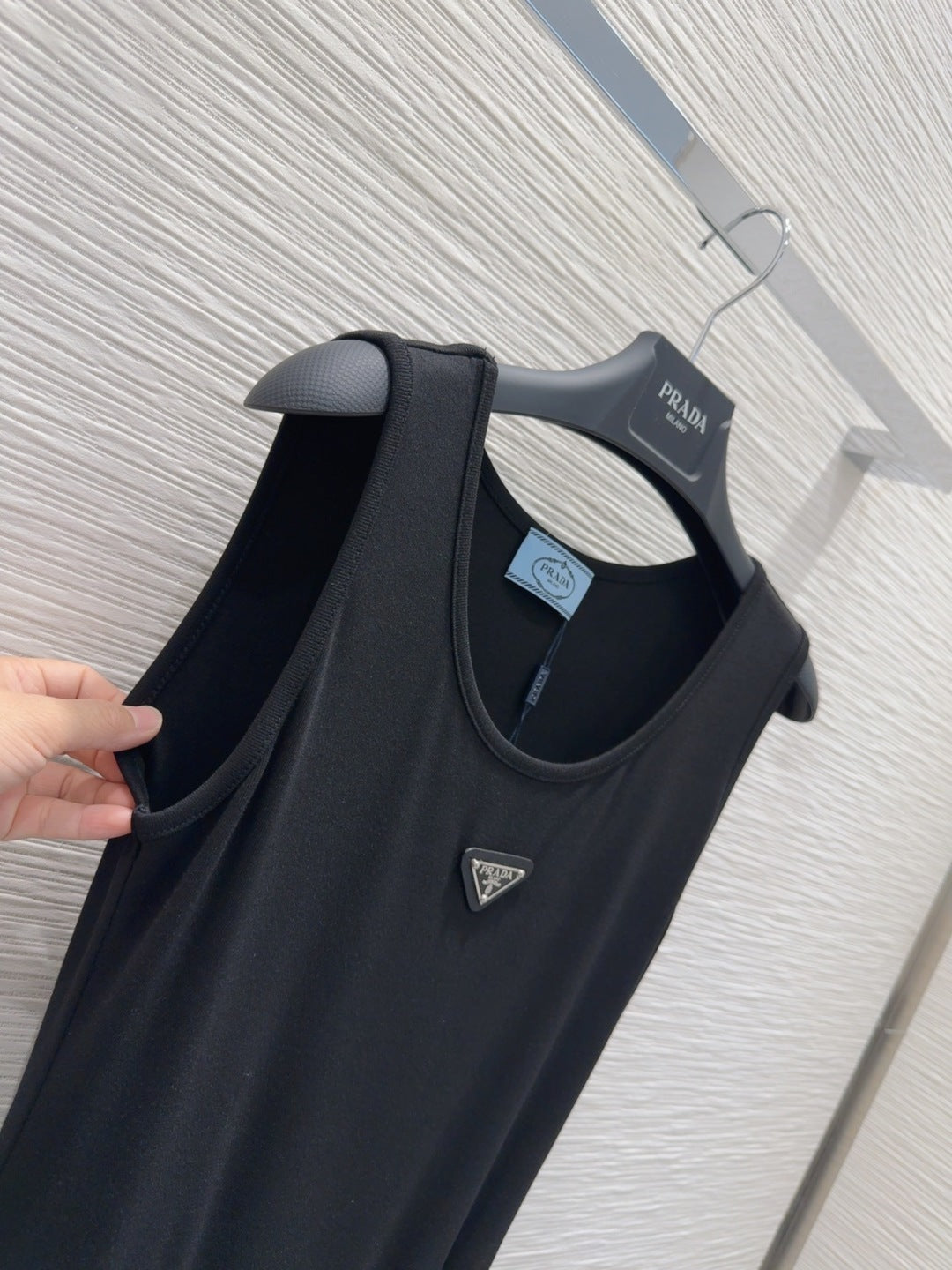 Prada 25 Vest Dress Black Cotton Poliamide