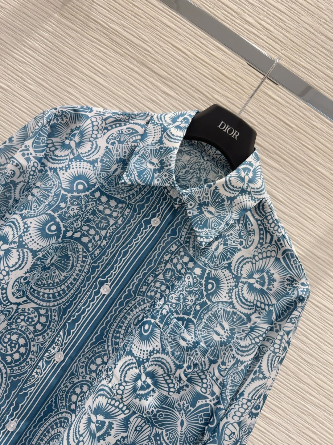 CD 25 Pattern Shirt Blue Polyester
