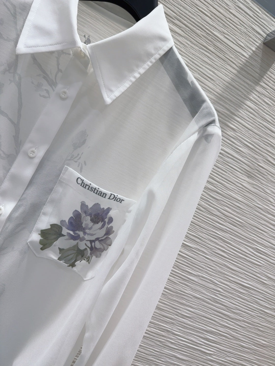CD 25 Slightly Transparent Shirt White Polyester