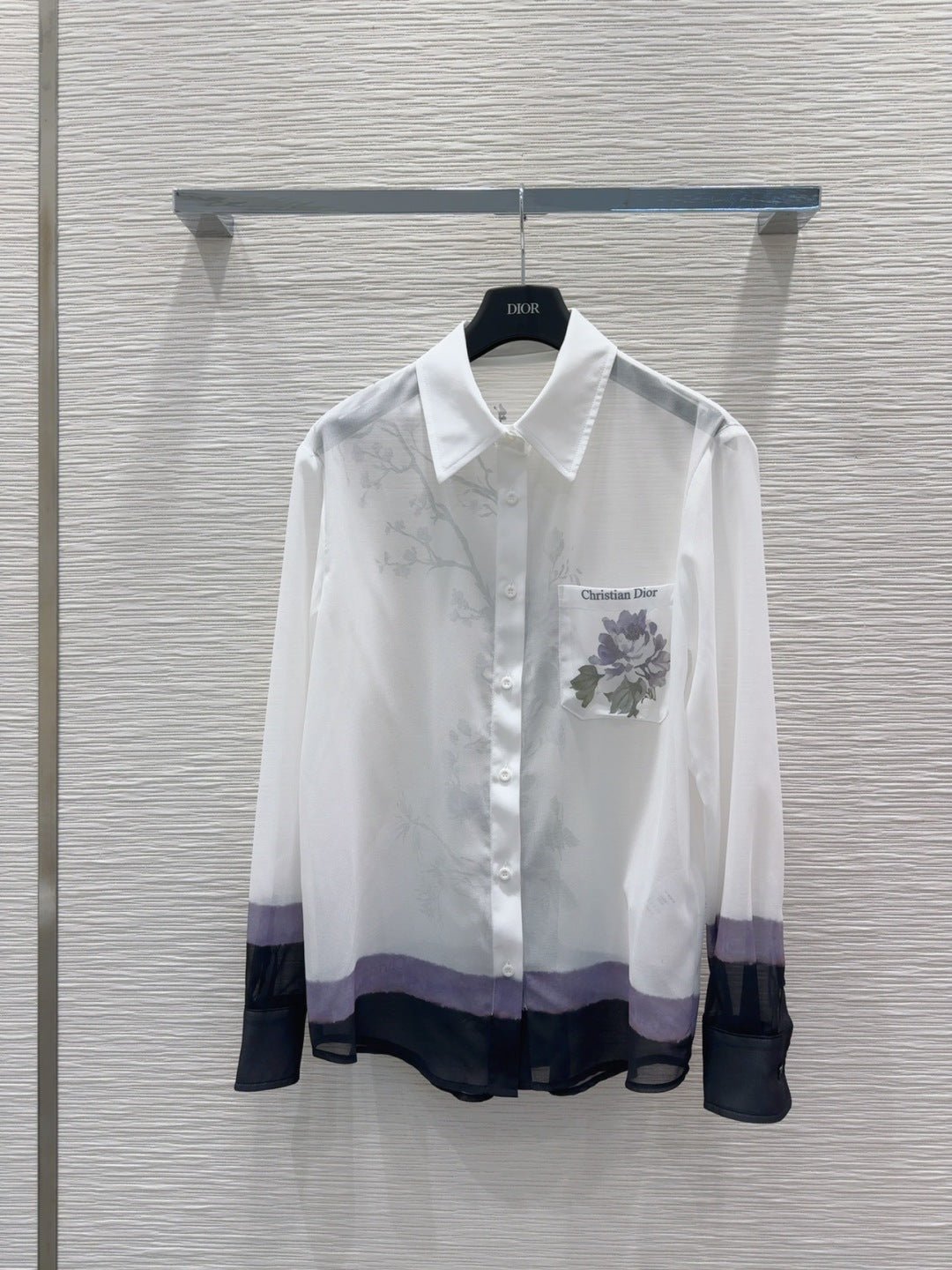 CD 25 Slightly Transparent Shirt White Polyester