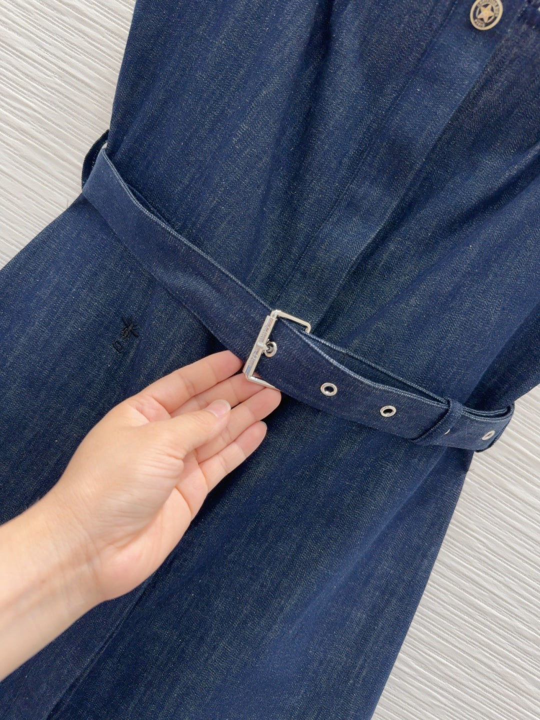 CD 25 Denim Suspender Dress Blue Cotton
