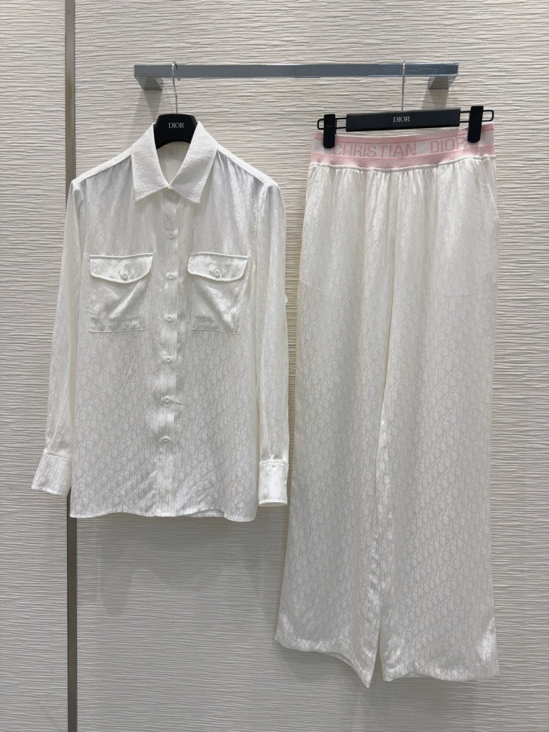 CD 25 Monogram Suit White Silk Cotton