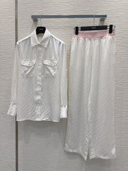 CD 25 Monogram Suit White Silk Cotton