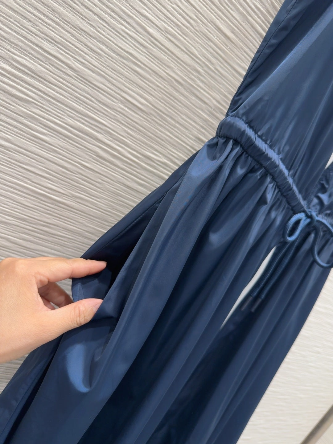 Prada 2025 Sleeveless Dress Navy Blue Polyester