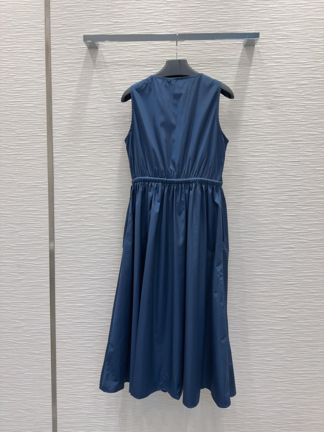 Prada 2025 Sleeveless Dress Navy Blue Polyester