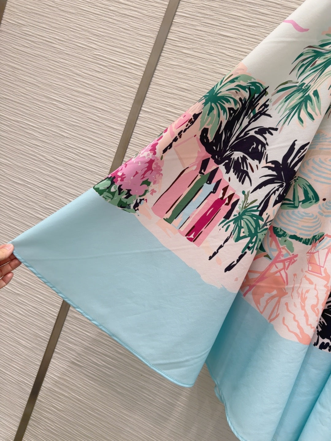 CD 25 Long Skirt Light blue mix Colors Polyester