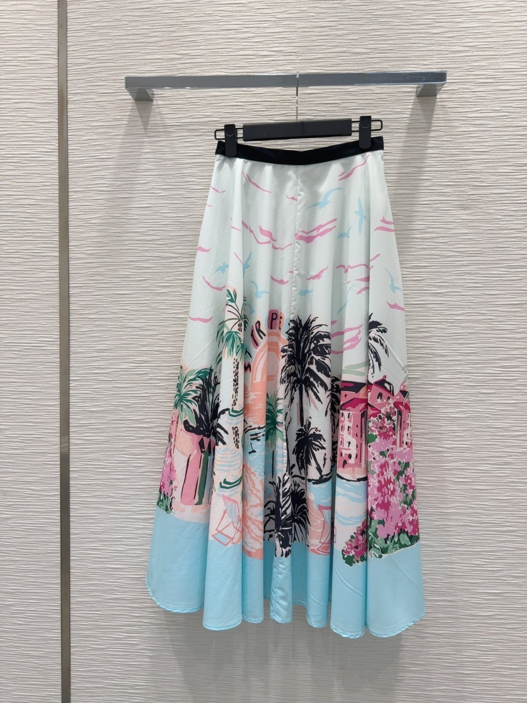CD 25 Long Skirt Light blue mix Colors Polyester