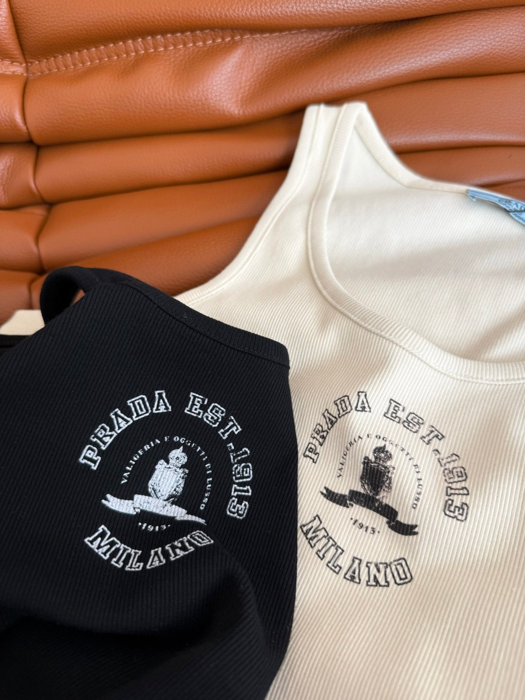 Prada 25 Small Vest with Letter Logo Print Cotton