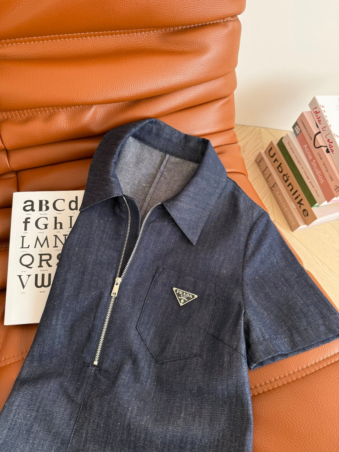 Prada 25 Denim Dress Blue Hemp Fabric