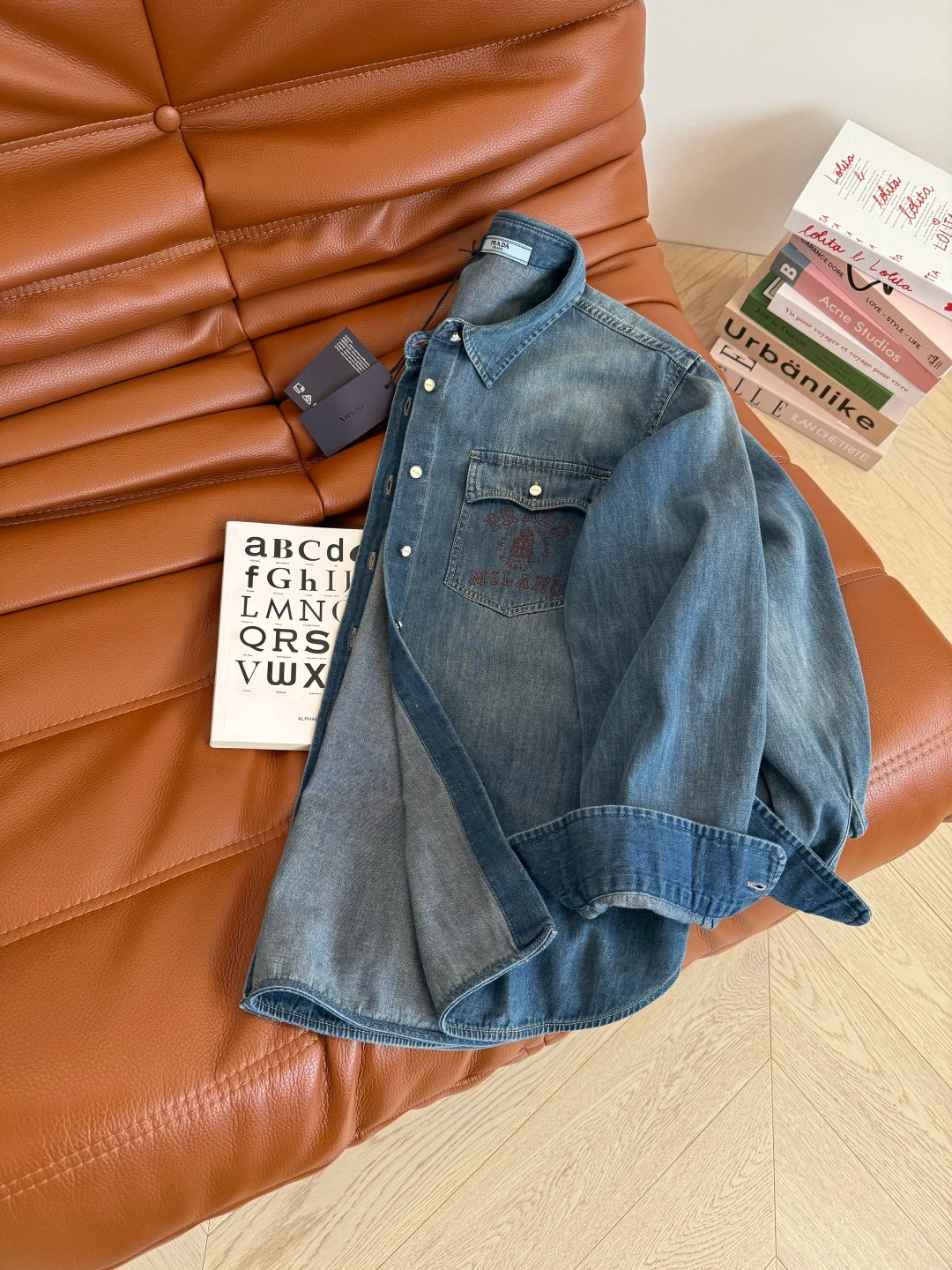 Prada 25 Denim Shirt Blue Cotton
