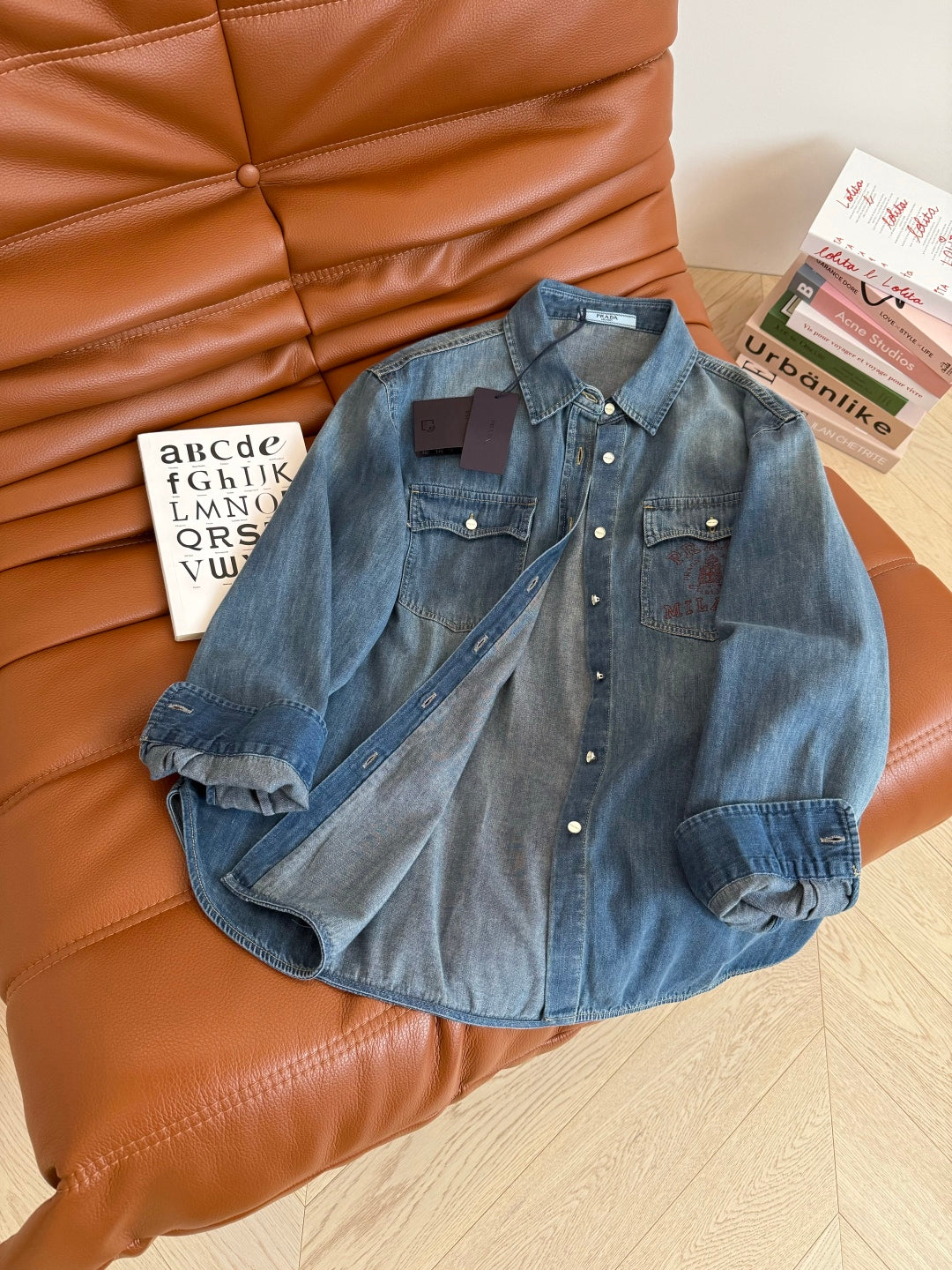 Prada 25 Denim Shirt Blue Cotton