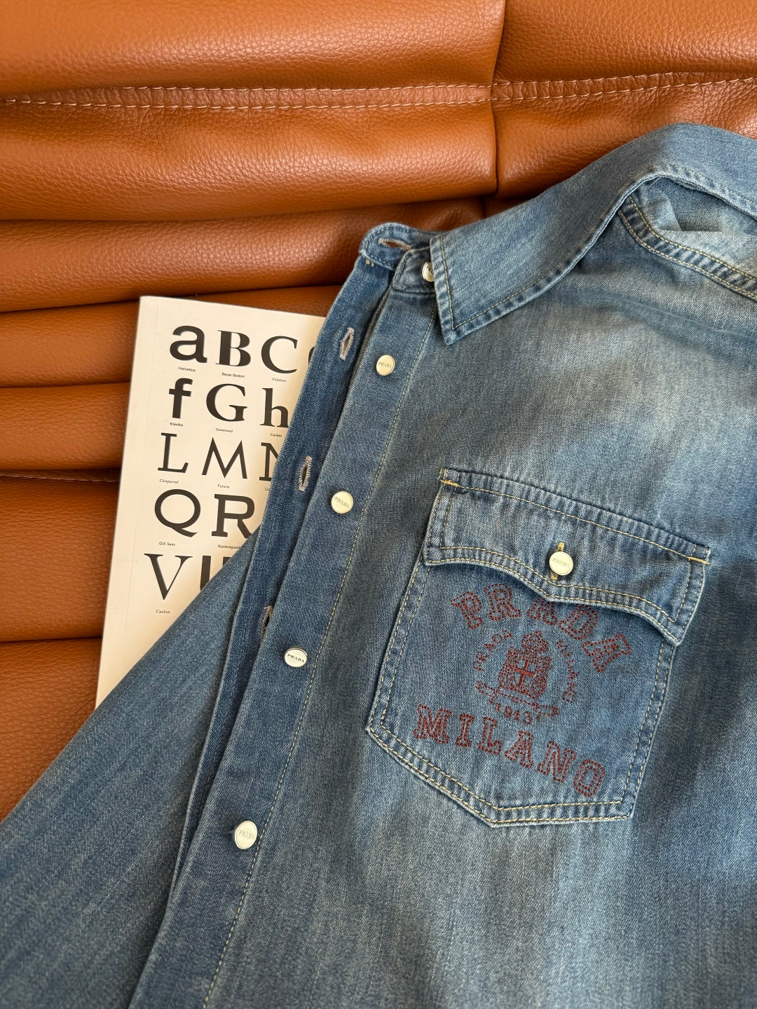 Prada 25 Denim Shirt Blue Cotton