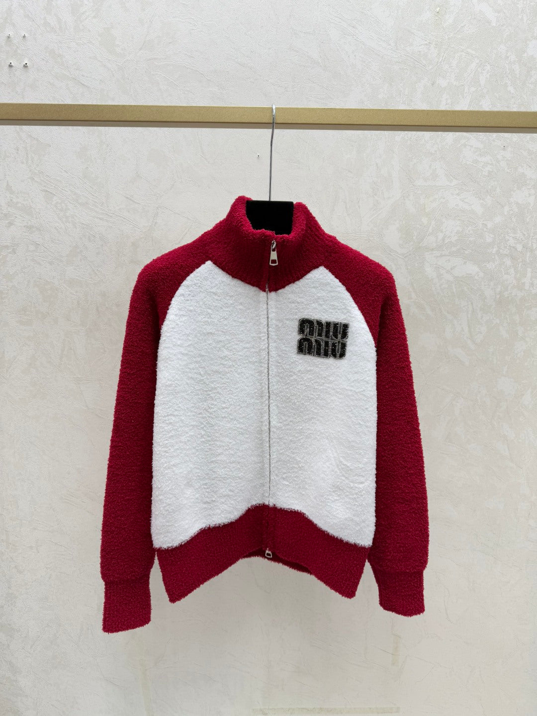 Miumiu 2025 Jacket Red and Black Wool 706677