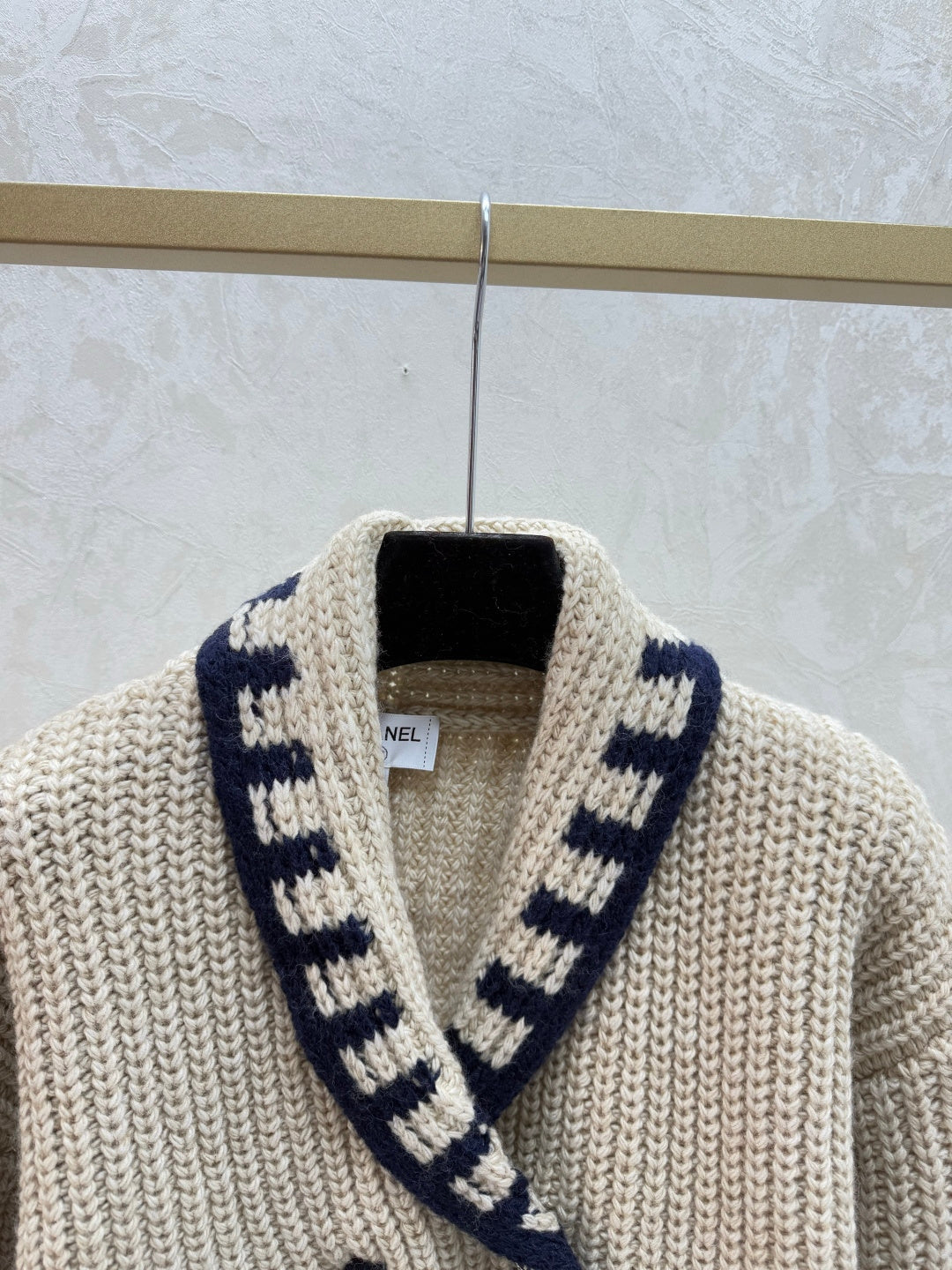 Chanel 2025 Cardigan Beige Blue Wool
