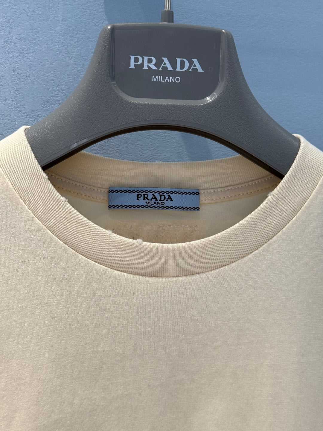Prada 25 Short Sleeved T-shirt Vest Light Yellow Cotton