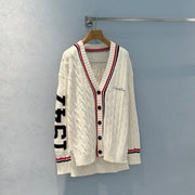 CD 25 Cardigan White Red Black Cotton