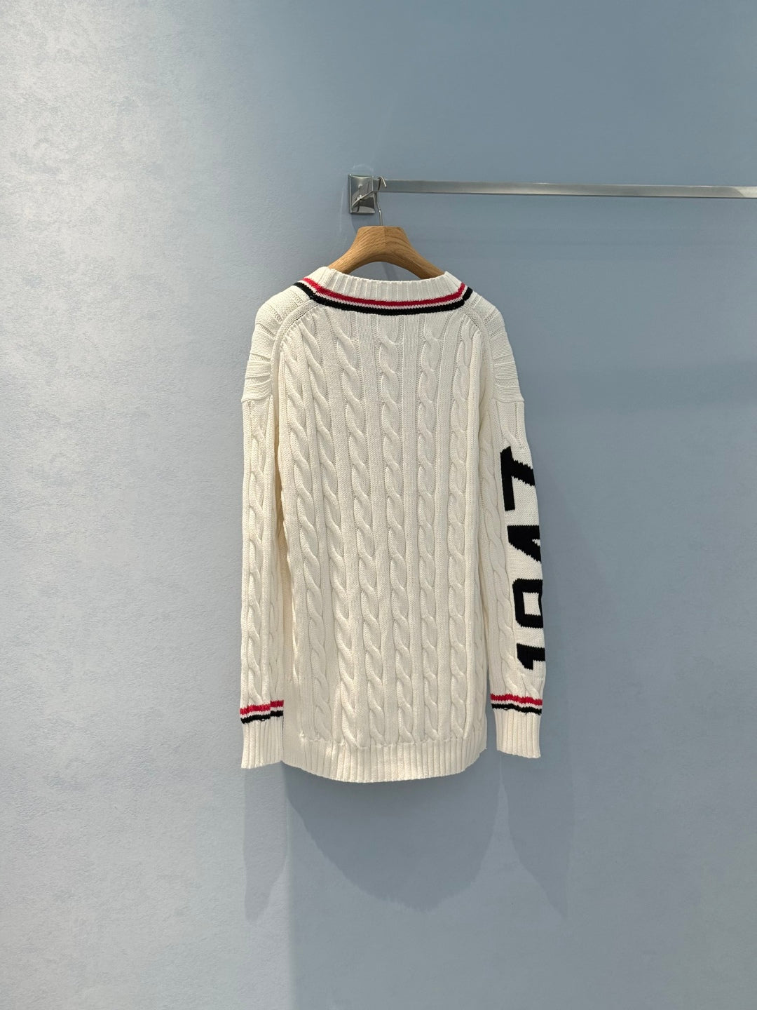 CD 25 Cardigan White Red Black Cotton