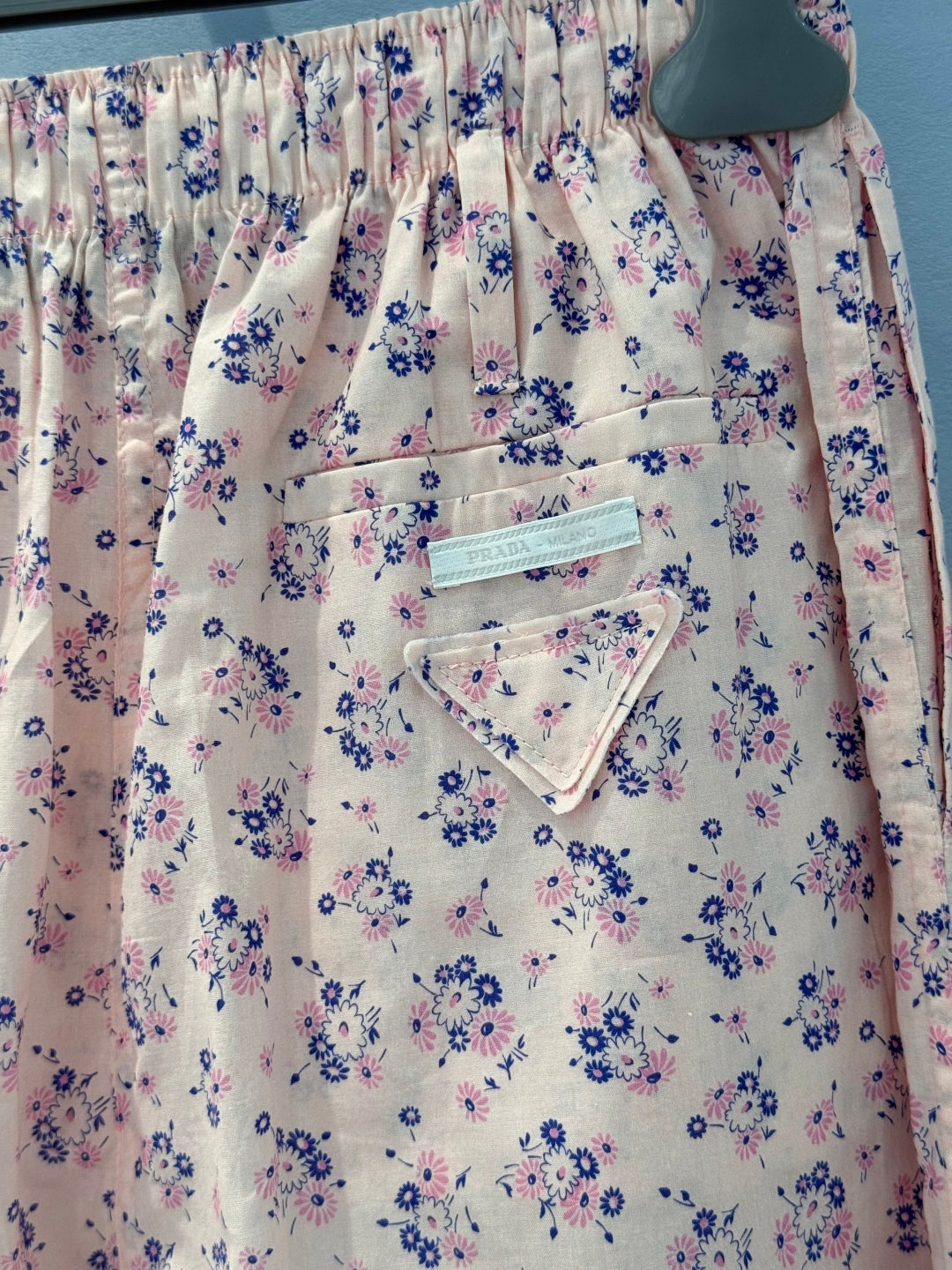 Prada 25 Floral Pant Pink Cotton