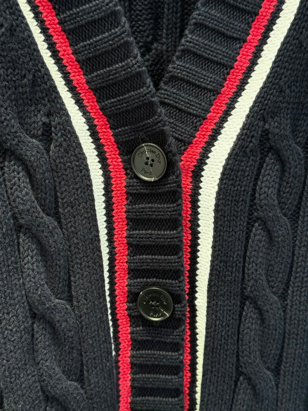 CD 25 Cardigan Black Red White Cotton