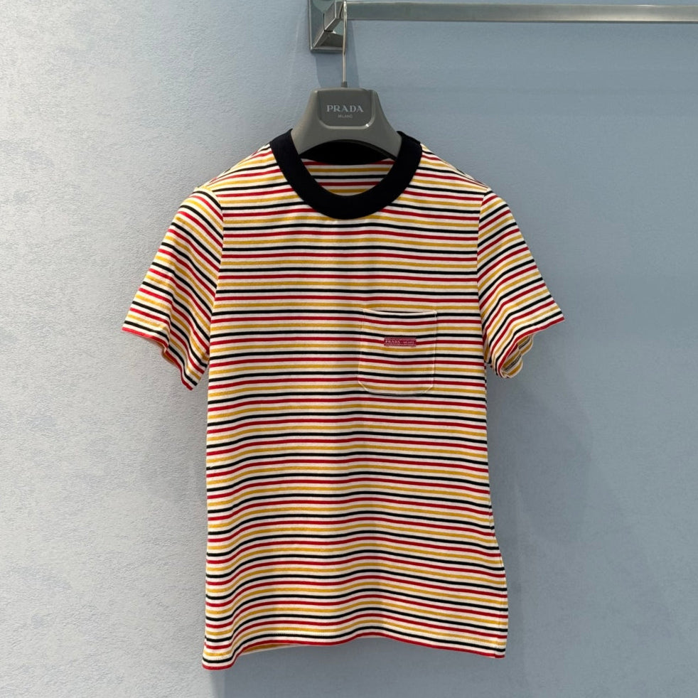 Prada 25 Striped T-shirt Multicolor Cotton 220088
