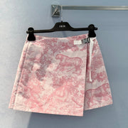 CD 25 Forest Floral Print Skirt Pants Light Pink Polyester