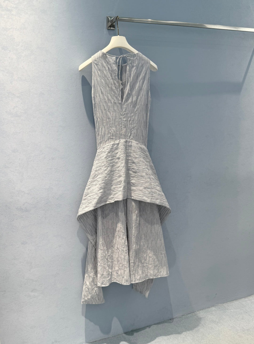 Loewe 25 Sleeveless Dress Blue mix White Cotton Polyamide