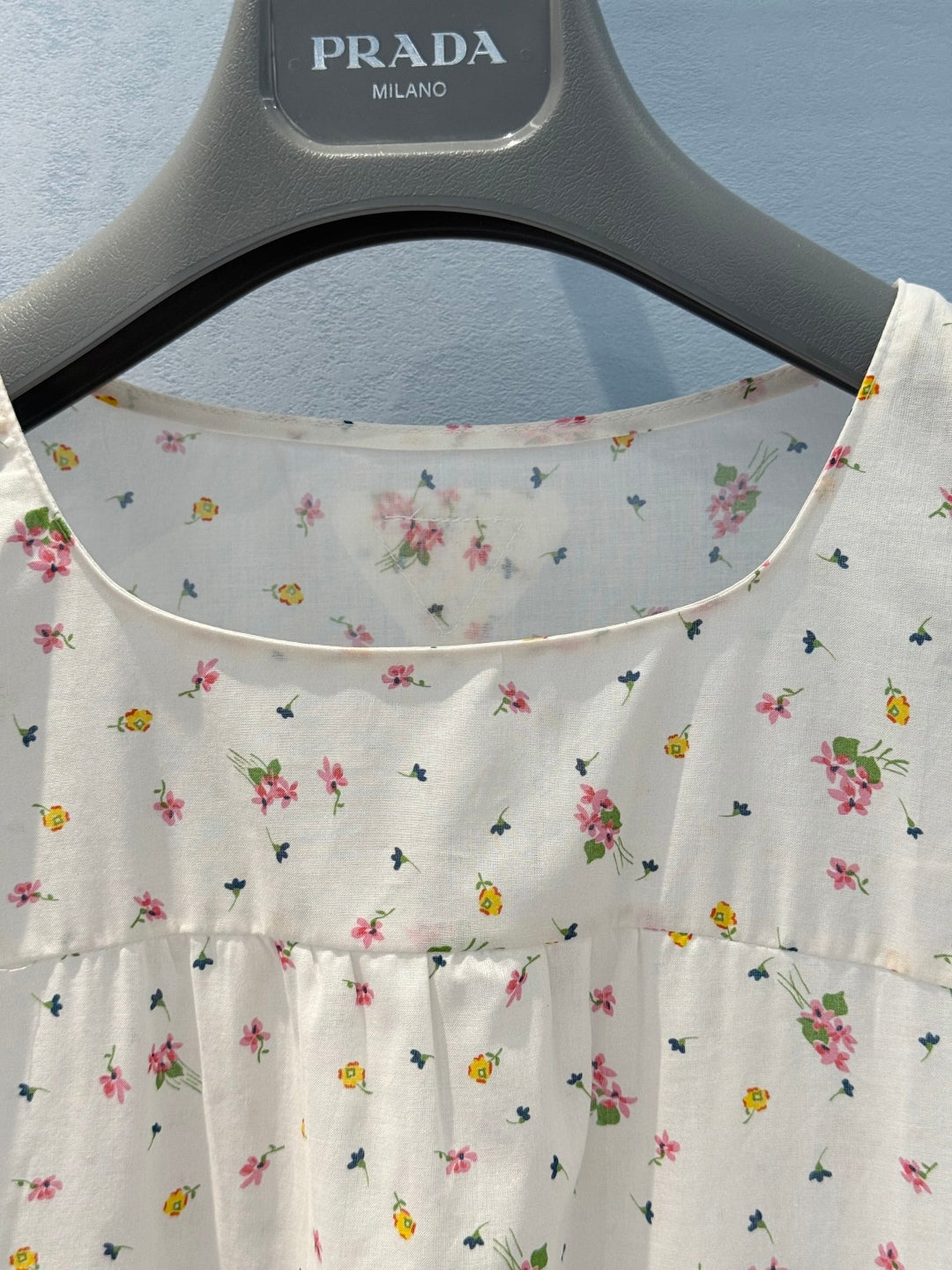 Prada 2025 Hollow lace floral vest skirt White Cotton