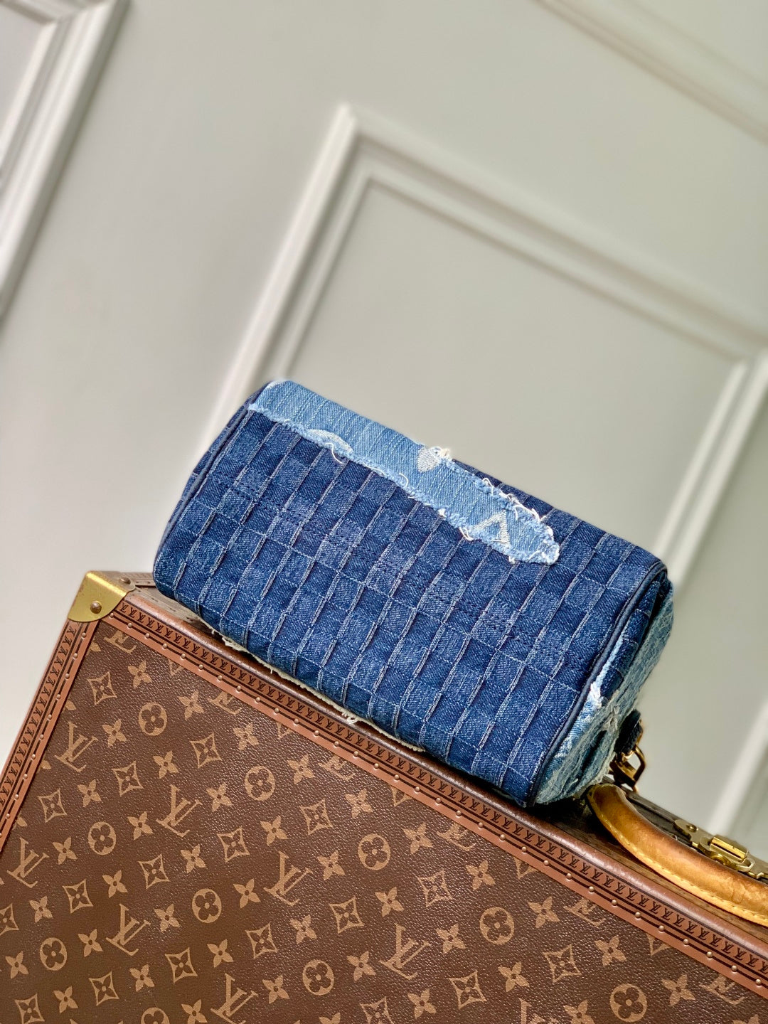 LV 2025 Speedy 25 Bandoulière Bag Blue Denim Cowhide 345308