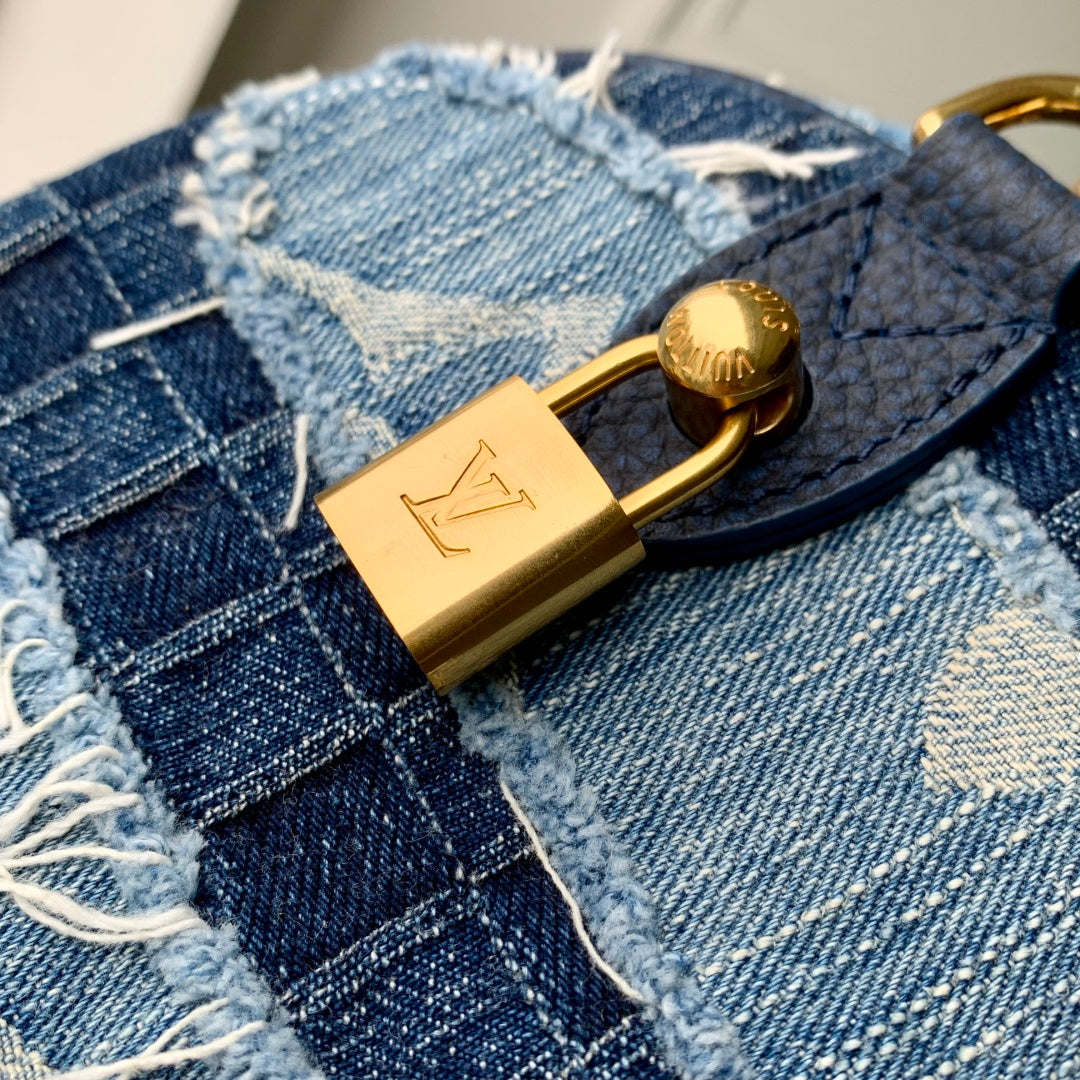 LV 2025 Speedy 25 Bandoulière Bag Blue Denim Cowhide 345308