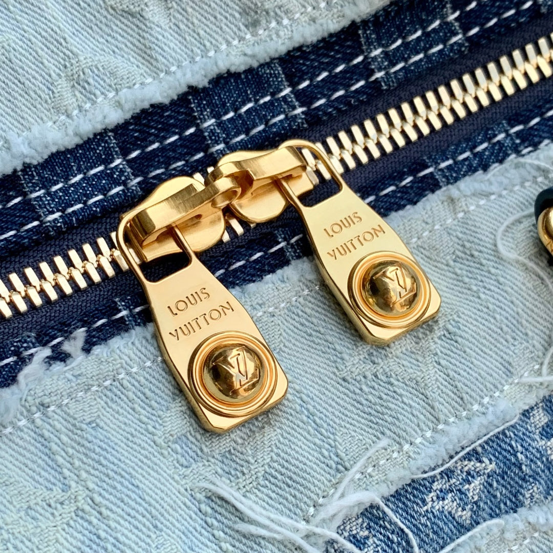 LV 2025 Keepall Bandoulière 50 Bag Blue Denim Cowhide 346569