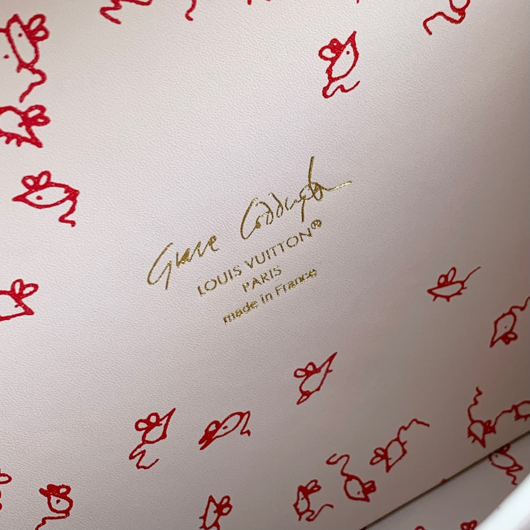 LV 2025 Petite Valise Box-Shaped Bag Beige Canvas Cowhide 346582