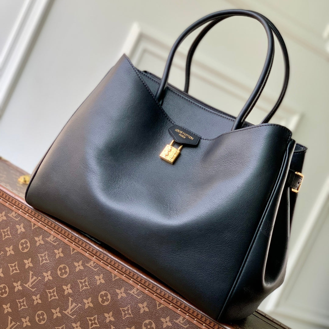 LV 2025 Vendome PM Bag 35cm Black Calfskin 347424