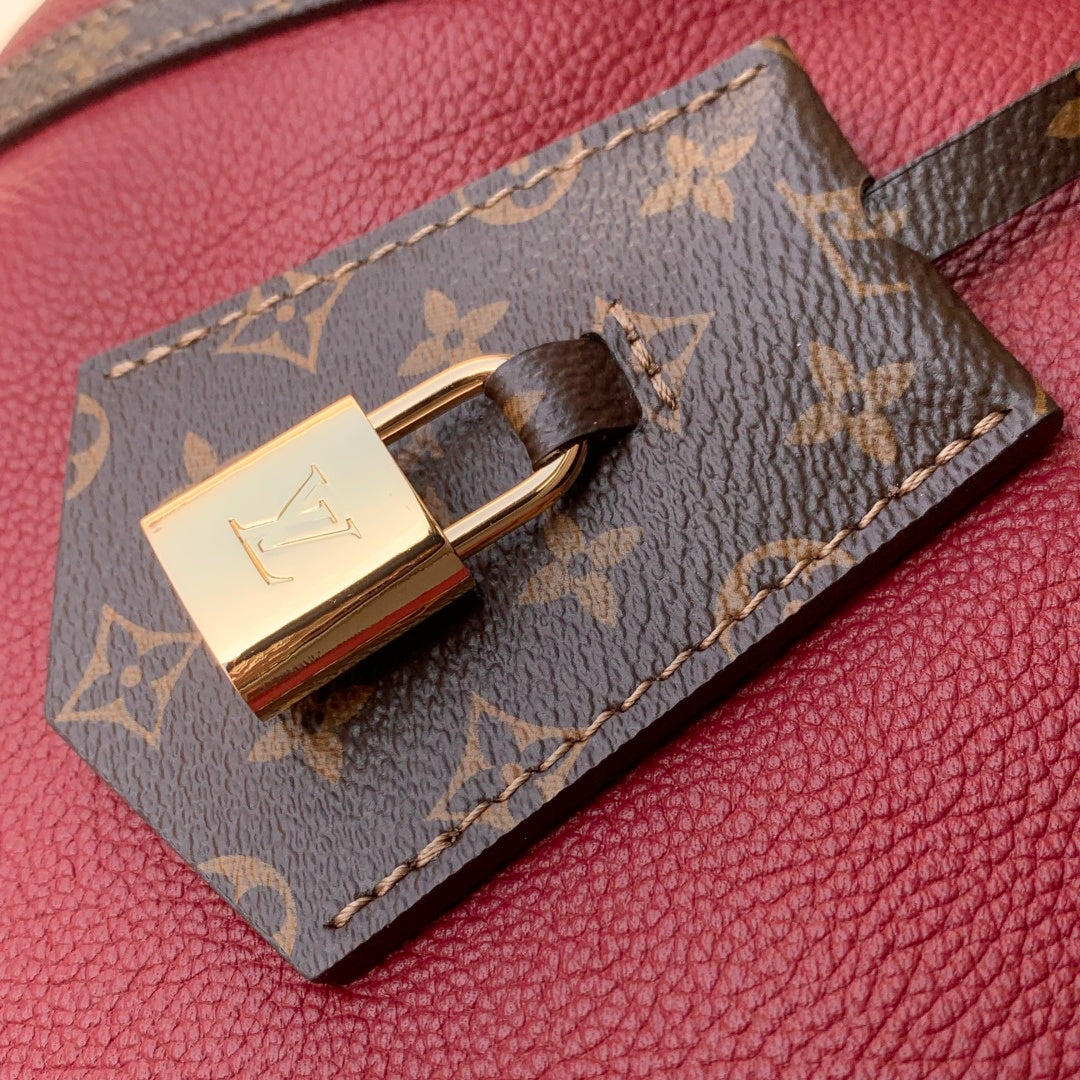 LV 2025 Express MM Bag 36cm Burgundy Brown Calfskin 347429