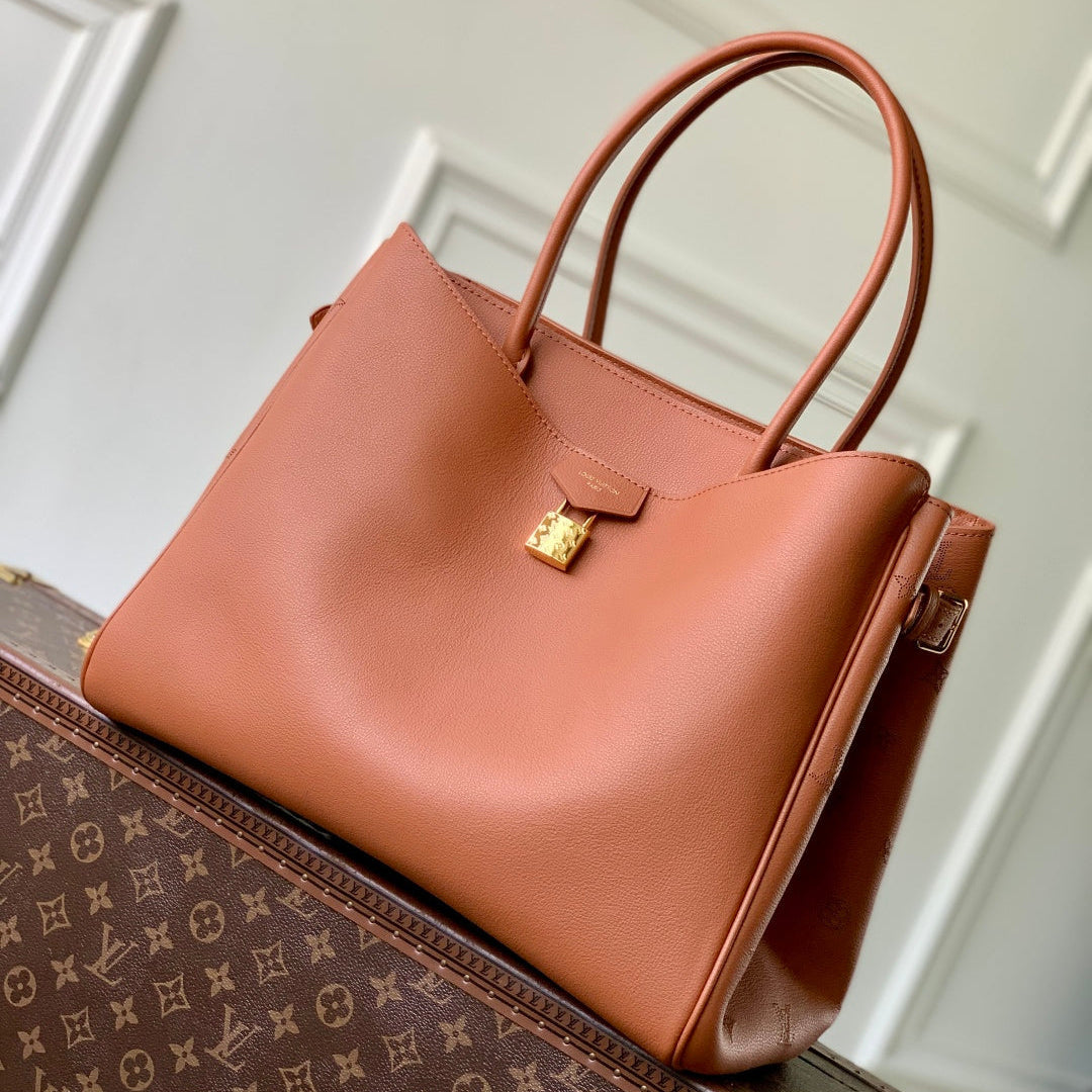 LV 2025 Vendome PM Bag 35cm Cognac Brown Calfskin 347425