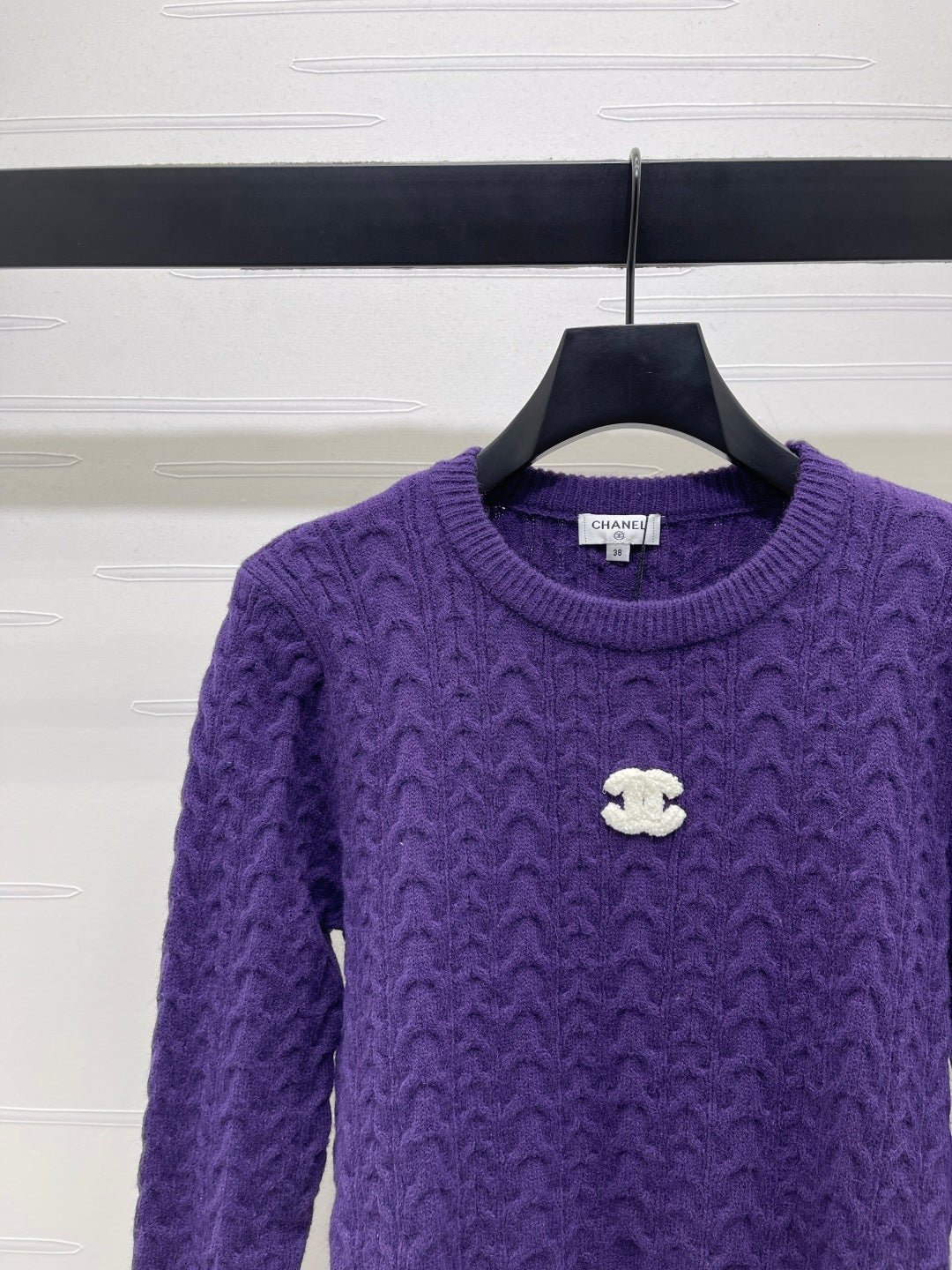 Chanel 2025 Long-sleeved Sweater Purple Wool Acrylic Nylon 319587