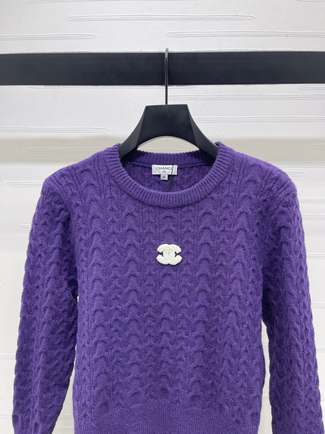 Chanel 2025 Long-sleeved Sweater Purple Wool Acrylic Nylon 319587
