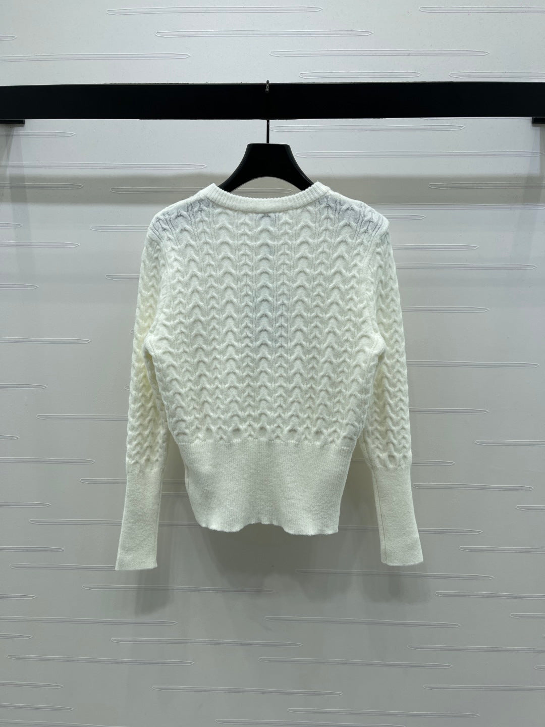 Chanel 2025 Long-sleeved Sweater White Wool Acrylic Nylon 319586