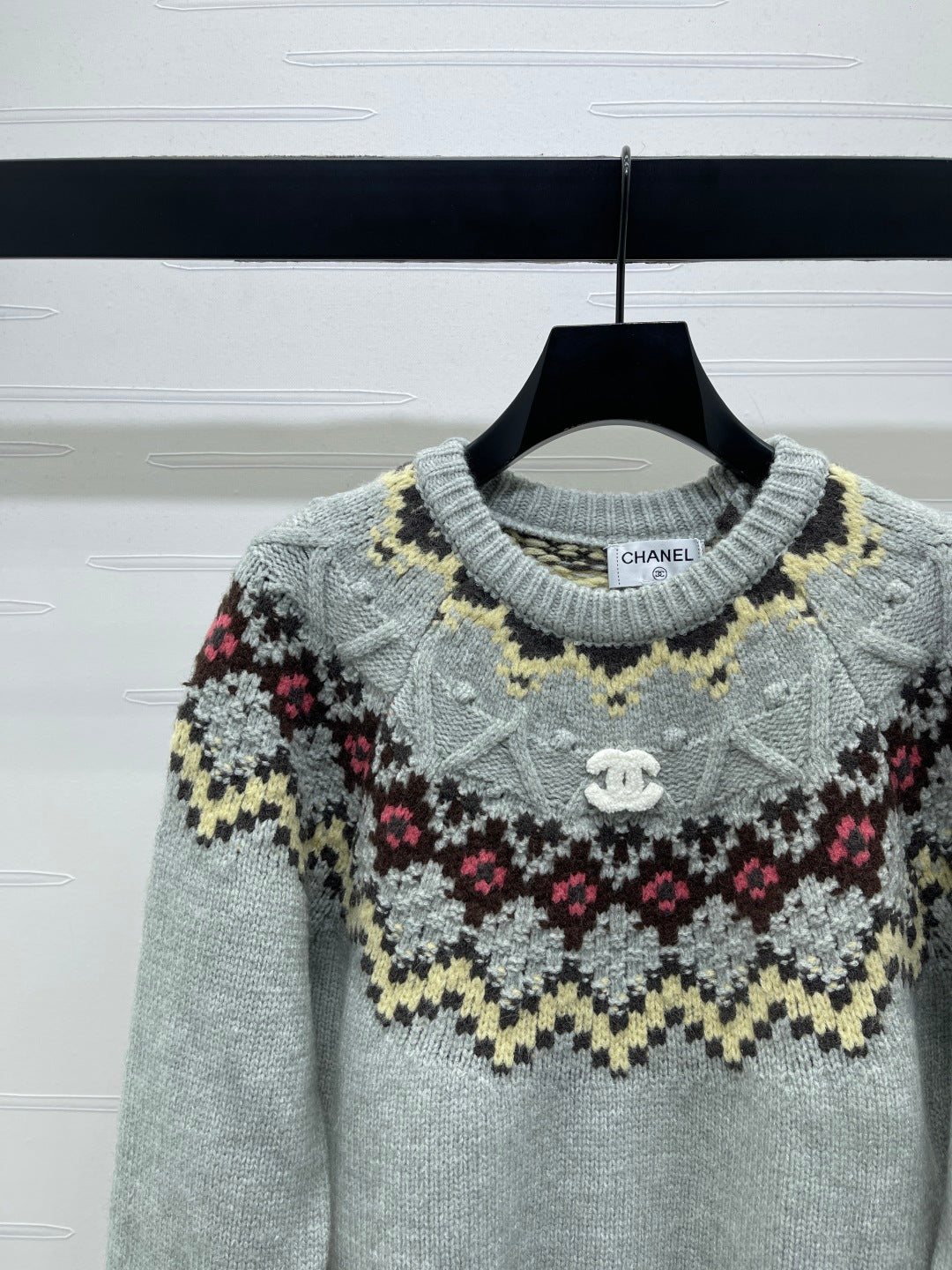 Chanel 2025 Sweater Gray Mix Colors Wool Nylon 319617