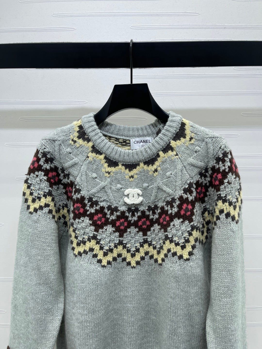 Chanel 2025 Sweater Gray Mix Colors Wool Nylon 319617