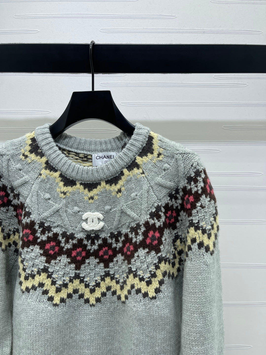 Chanel 2025 Sweater Gray Mix Colors Wool Nylon 319617